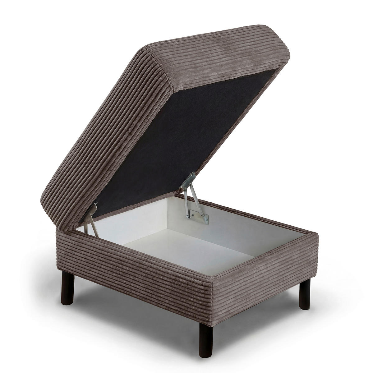 HOCKER Textil Taupe  - Taupe/Schwarz, Design, Textil/Metall (70/48/60cm) - Livetastic