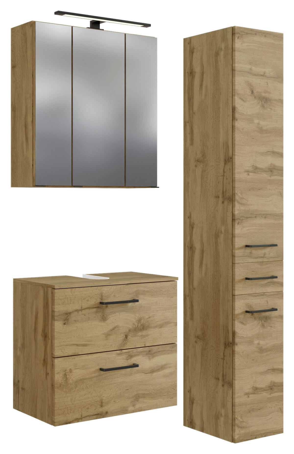 BADEZIMMER  in 90 cm  - Eichefarben, MODERN, Holzwerkstoff (90cm) - Held