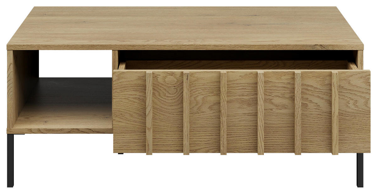 COUCHTISCH Eiche Eichefarben  - Eichefarben/Schwarz, Design, Holz/Metall (100/55/40cm) - MID.YOU