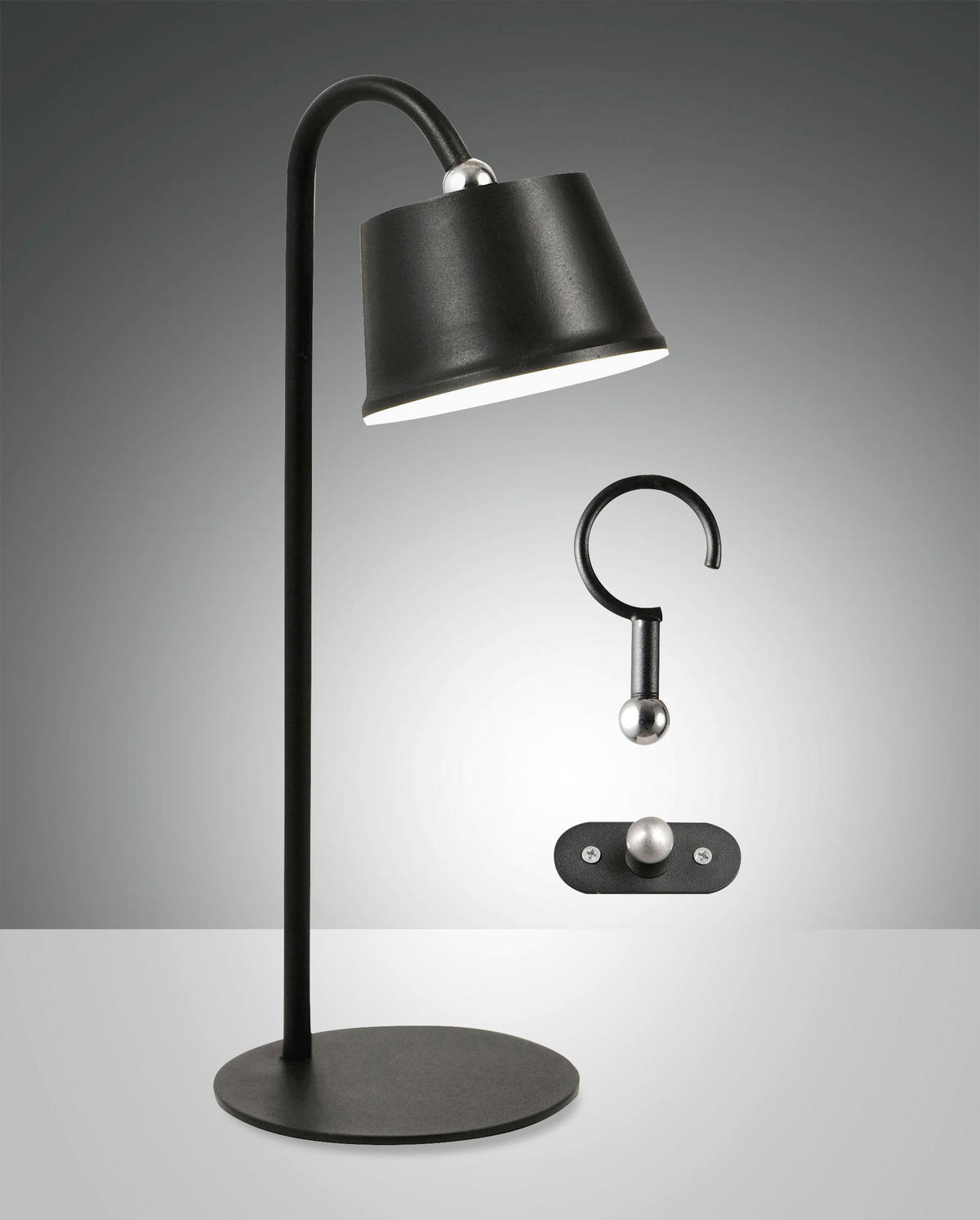 LED-TISCHLEUCHTE Armanda 10/34 cm   - Schwarz, Basics, Metall (10/34cm) - Fabas Luce