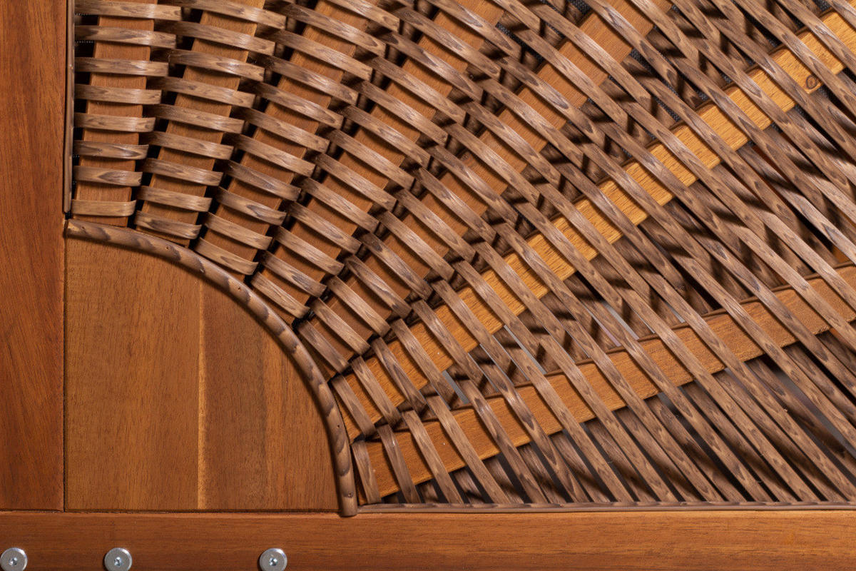 STRANDKORB - Beige/Grau, Basics, Holz/Textil (120/155/80cm)