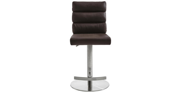 BARHOCKER in Dunkelbraun, Edelstahlfarben - Edelstahlfarben/Dunkelbraun, Design, Textil/Metall (42/117/58,50cm) - Cantus