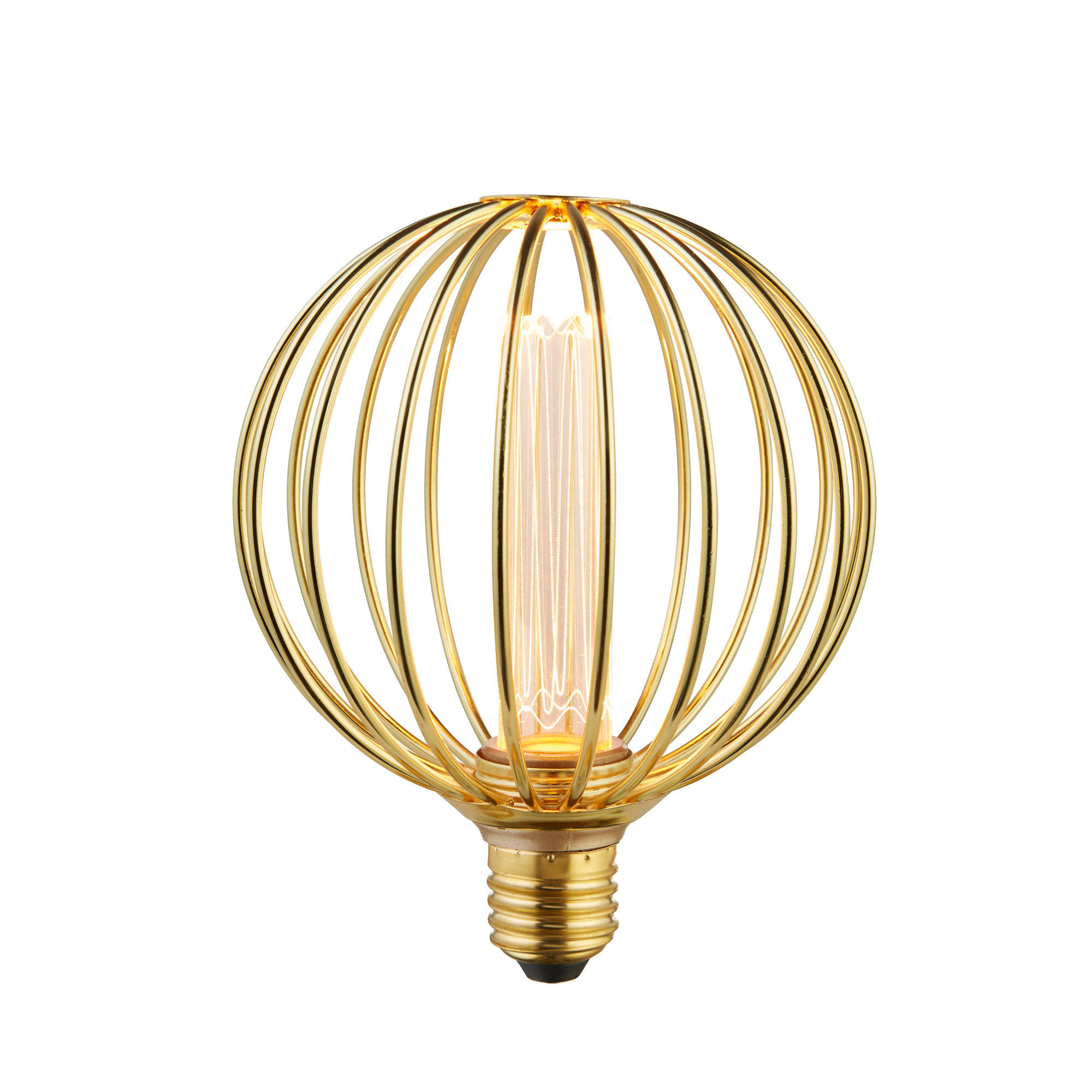 LED-LEUCHTMITTEL   E27  - Goldfarben, Basics, Glas/Metall (12.5/16cm)