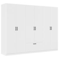 KLEIDERSCHRANK Weiss  - Weiss/Grau, Basics, Holzwerkstoff/Metall (271/210/54cm) - Boxxx