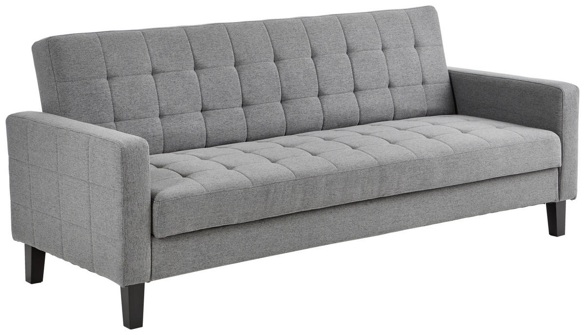 SCHLAFSOFA in Webstoff Dunkelgrau  - Dunkelgrau/Schwarz, Design, Holz/Textil (204/81/85cm) - Livetastic