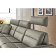 ECKSOFA in Echtleder Hellgrau  169/298 cm  - Hellgrau/Schwarz, Design, Leder/Metall (169/298cm) - Dieter Knoll