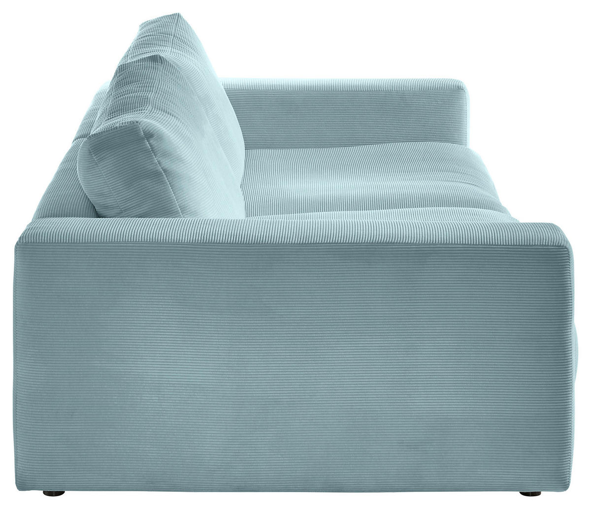 3-SITZER-SOFA in Cord Hellblau  - Schwarz/Hellblau, Design, Kunststoff/Textil (290/86/127cm) - Lomoco