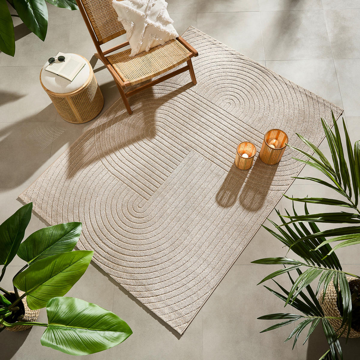 OUTDOORTEPPICH 120/170 cm Las Palmas Taupe  - Taupe, Trend, Textil (120/170cm) - Novel