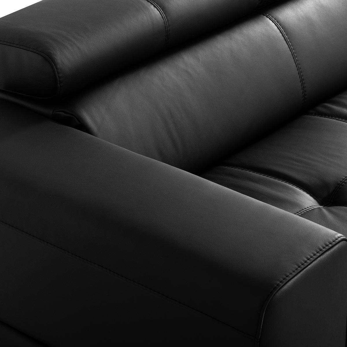 ECKSOFA  in Lederlook Echtleder Schwarz  - Schwarz, Design, Leder/Textil (247/173cm) - Livetastic