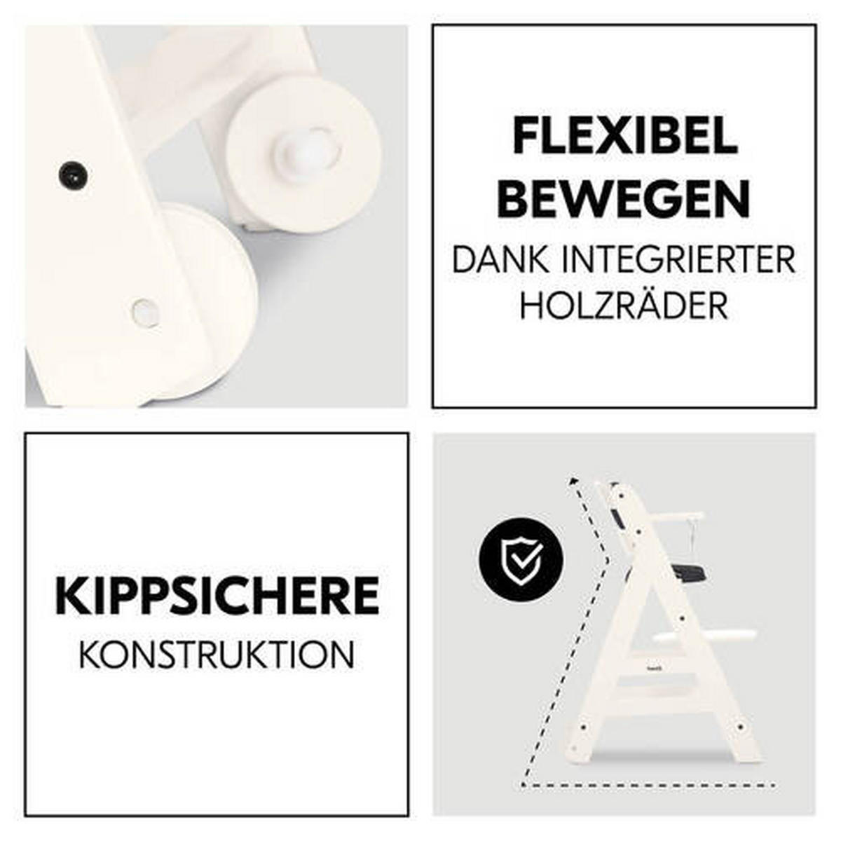 HOCHSTUHL Beta+ Weiß White  - Weiß, Basics, Holz (48/79/58cm) - Hauck