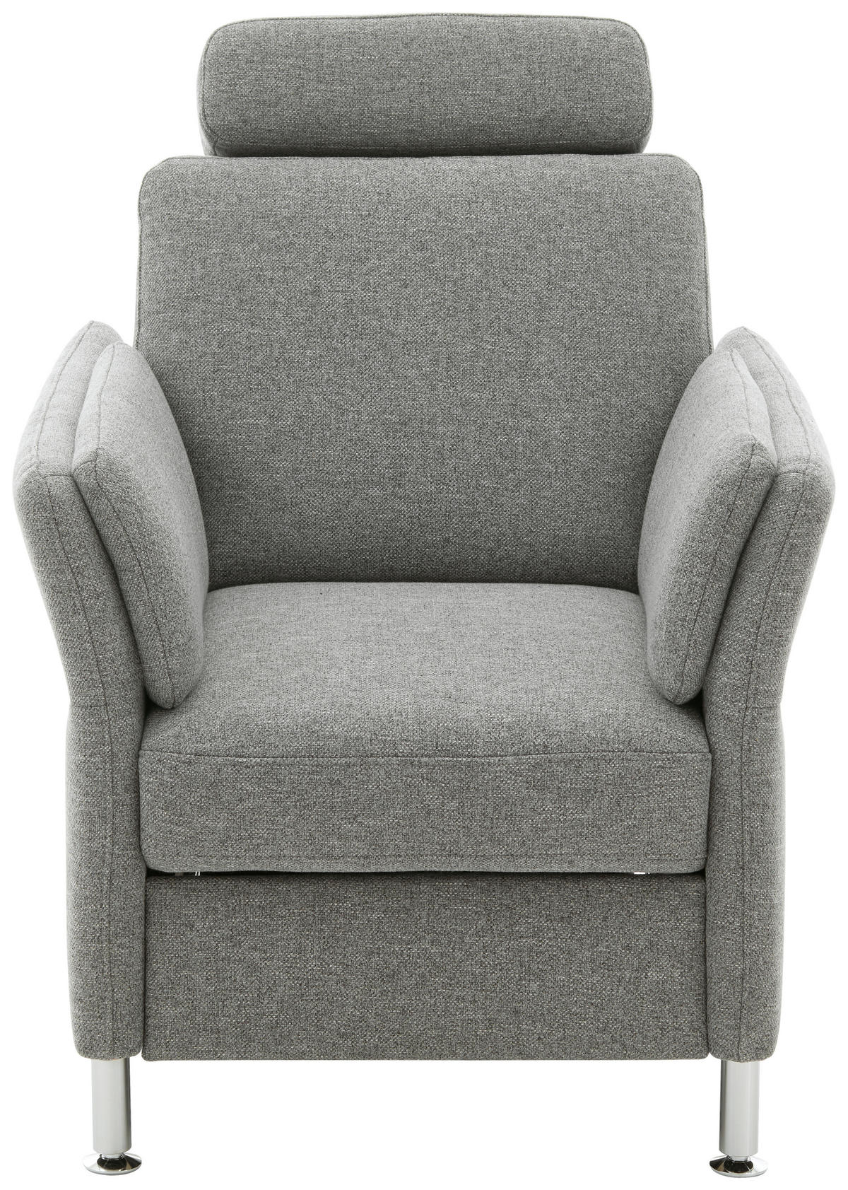SESSEL in Flachgewebe Grau  - Chromfarben/Grau, Konventionell, Textil/Metall (86/87/93cm) - Beldomo System