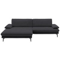 ECKSOFA in Webstoff Anthrazit  - Anthrazit/Schwarz, Design, Textil/Metall (184/284cm) - Dieter Knoll