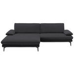 ECKSOFA  in Webstoff Anthrazit  184/284 cm  - Anthrazit/Schwarz, Design, Textil/Metall (184/284cm) - Dieter Knoll