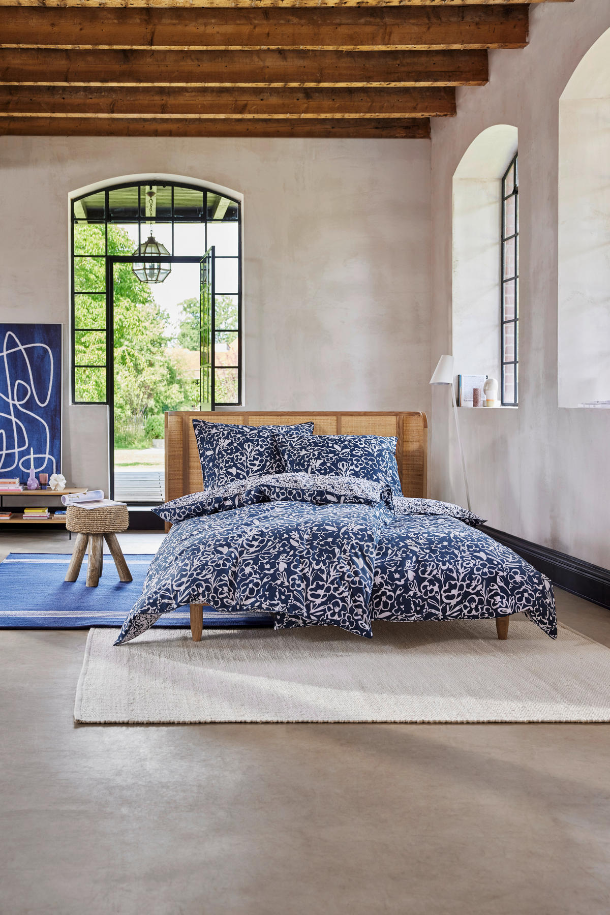 OBOUSTRANNÉ POVLEČENÍ, renforcé, modrá, krémová, tmavě modrá, 135/200 cm - modrá/krémová, Basics, textil (135/200cm) - Esprit