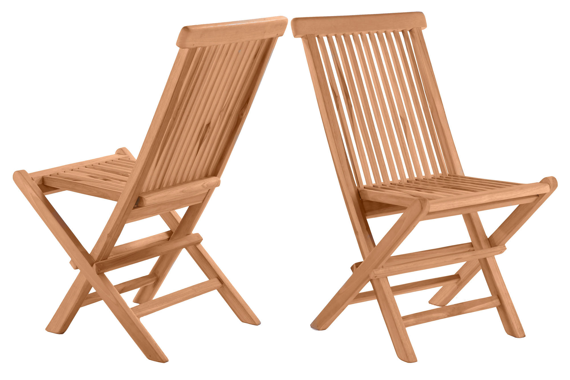 GARTENKLAPPSTUHL-SET Teakholz Naturfarben  - Naturfarben, Design, Holz (47/89/57cm) - Livetastic