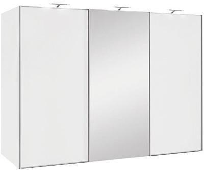 ŠATNÍ SKŘÍŇ SE ZRCADLEM, bílá, 249/222/68 cm - bílá/barvy hliníku, Konvenční, kov/kompozitní dřevo (249/222/68cm) - Moderano