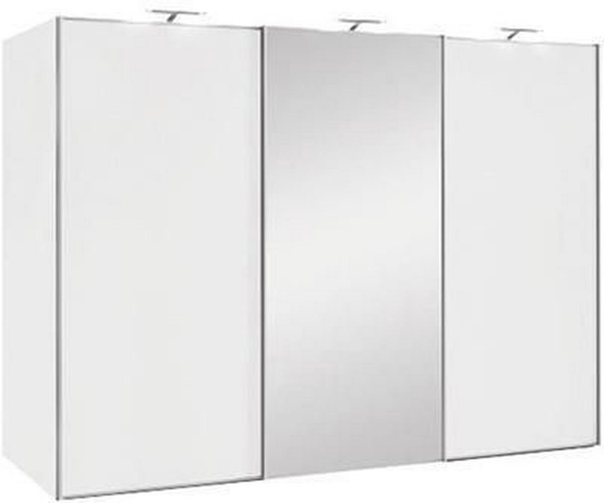 ŠATNÍ SKŘÍŇ SE ZRCADLEM, bílá, 249/222/68 cm - bílá/barvy hliníku, Konvenční, kov/kompozitní dřevo (249/222/68cm) - Moderano