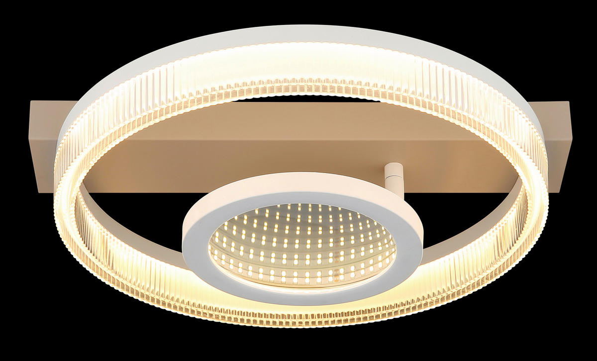 LED-DECKENLEUCHTE 36/33/10 cm   - Sandfarben/Transparent, Design, Kunststoff/Metall (36/33/10cm) - Globo