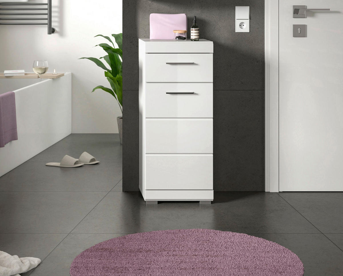 SPODNJA OMARICA 37/88/31 cm  - srebrne barve/bela, Moderno, umetna masa/leseni material (37/88/31cm) - MID.YOU