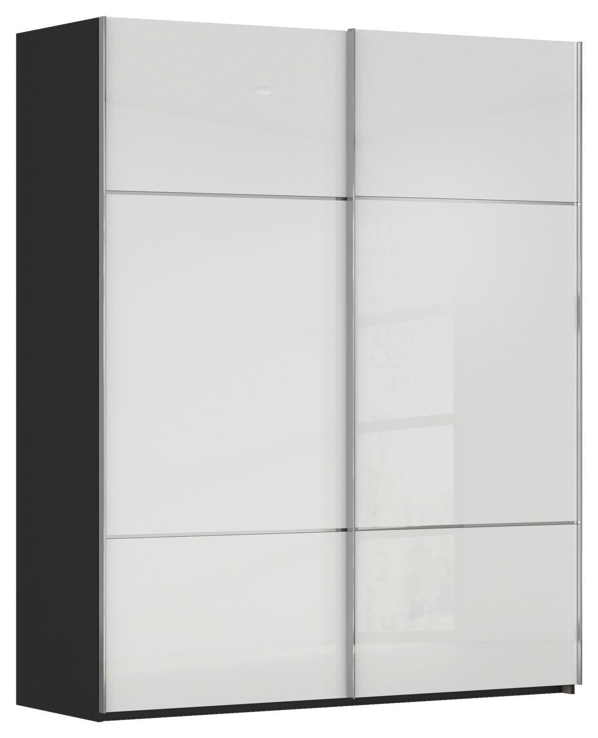 SCHWEBETÜRENSCHRANK in Schwarz, Weiss  - Chromfarben/Weiss, Konventionell, Glas/Holzwerkstoff (162/223/68cm) - Novel