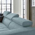 ECKSOFA in Mikrofaser Hellblau  - Schwarz/Hellblau, Design, Textil/Metall (207/301cm) - Xora