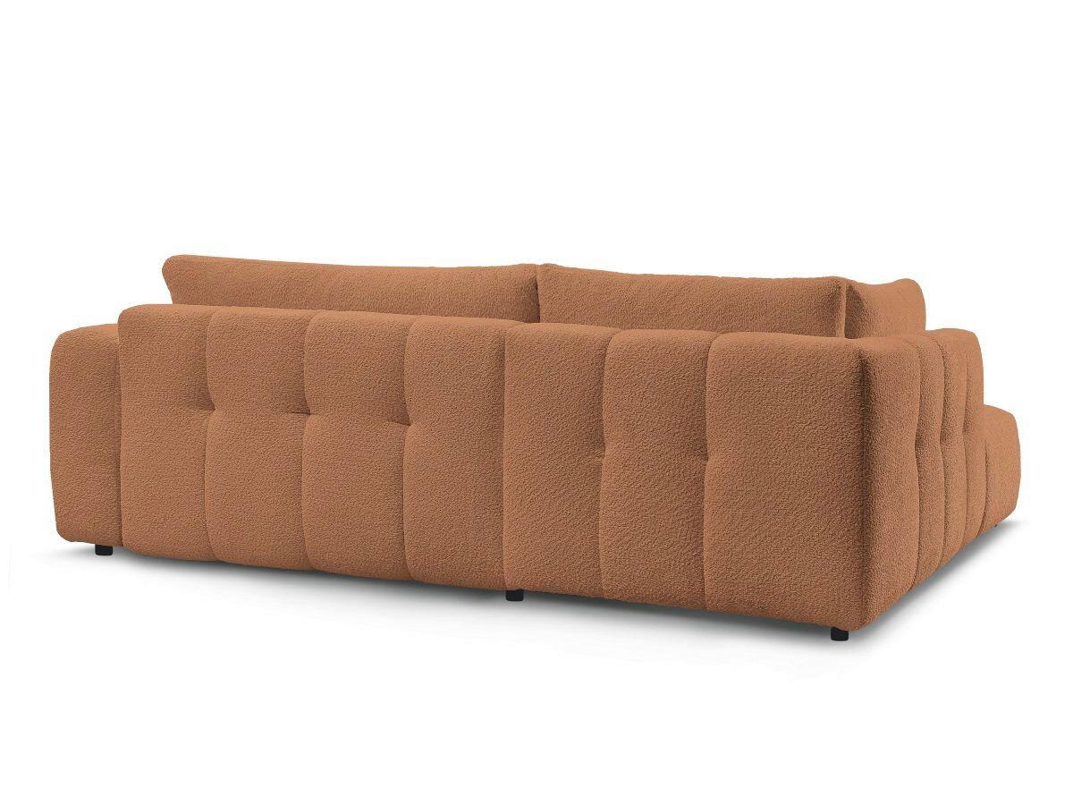 ECKSCHLAFSOFA EVEREST Bouclé Orange  inkl. Rückenkissen, Schlaffunktion  - Schwarz/Orange, MODERN, Kunststoff/Textil (204/282cm)