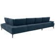WOHNLANDSCHAFT in Webstoff Blau  - Blau/Schwarz, Design, Textil/Metall (157/354/208cm) - Dieter Knoll