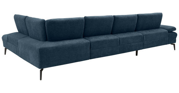 WOHNLANDSCHAFT in Webstoff Blau - Blau/Schwarz, Design, Textil/Metall (157/354/208cm) - Dieter Knoll