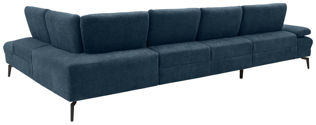 WOHNLANDSCHAFT in Webstoff Blau  - Blau/Schwarz, Design, Textil/Metall (157/354/208cm) - Dieter Knoll