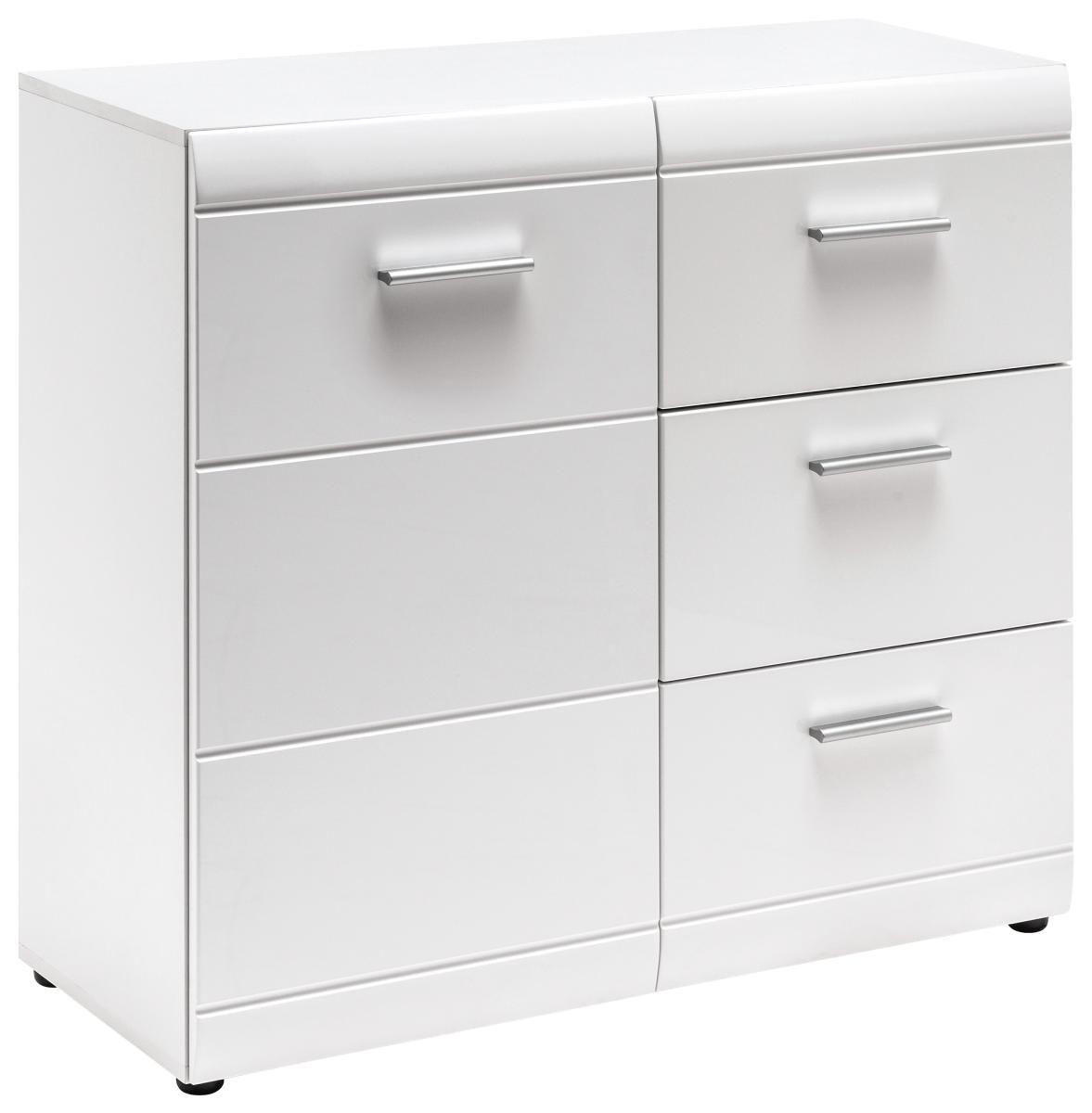 SIDEBOARD 96/86/40 cm  in Weiß  - Silberfarben/Weiß, Design, Holzwerkstoff/Kunststoff (96/86/40cm) - Carryhome