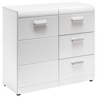 KOMODA   96/86/40 cm   bijela  - bijela/srebrne boje, Design, drvni materijal/plastika (96/86/40cm) - Xora