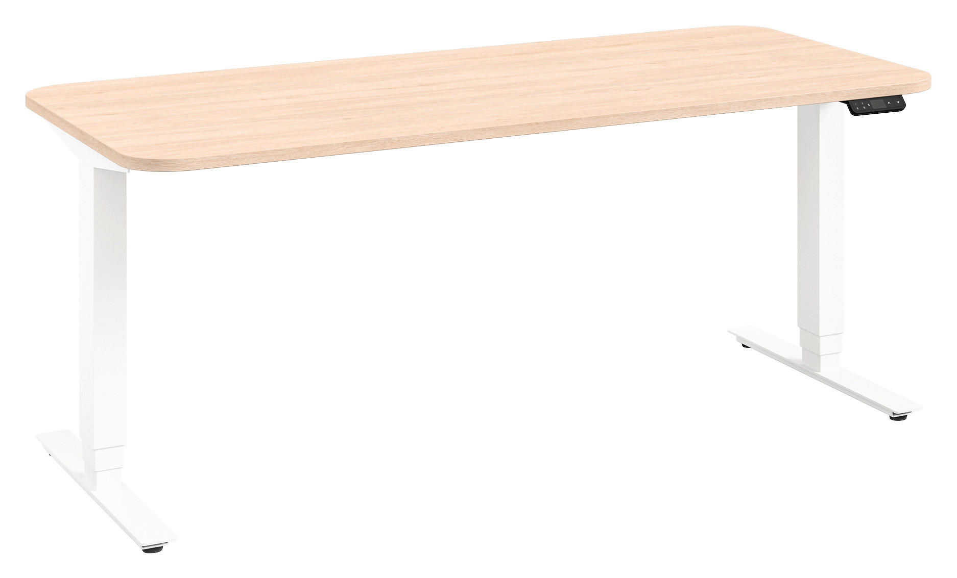Cantus Schreibtisch Weiß, 80x64-128x160 cm