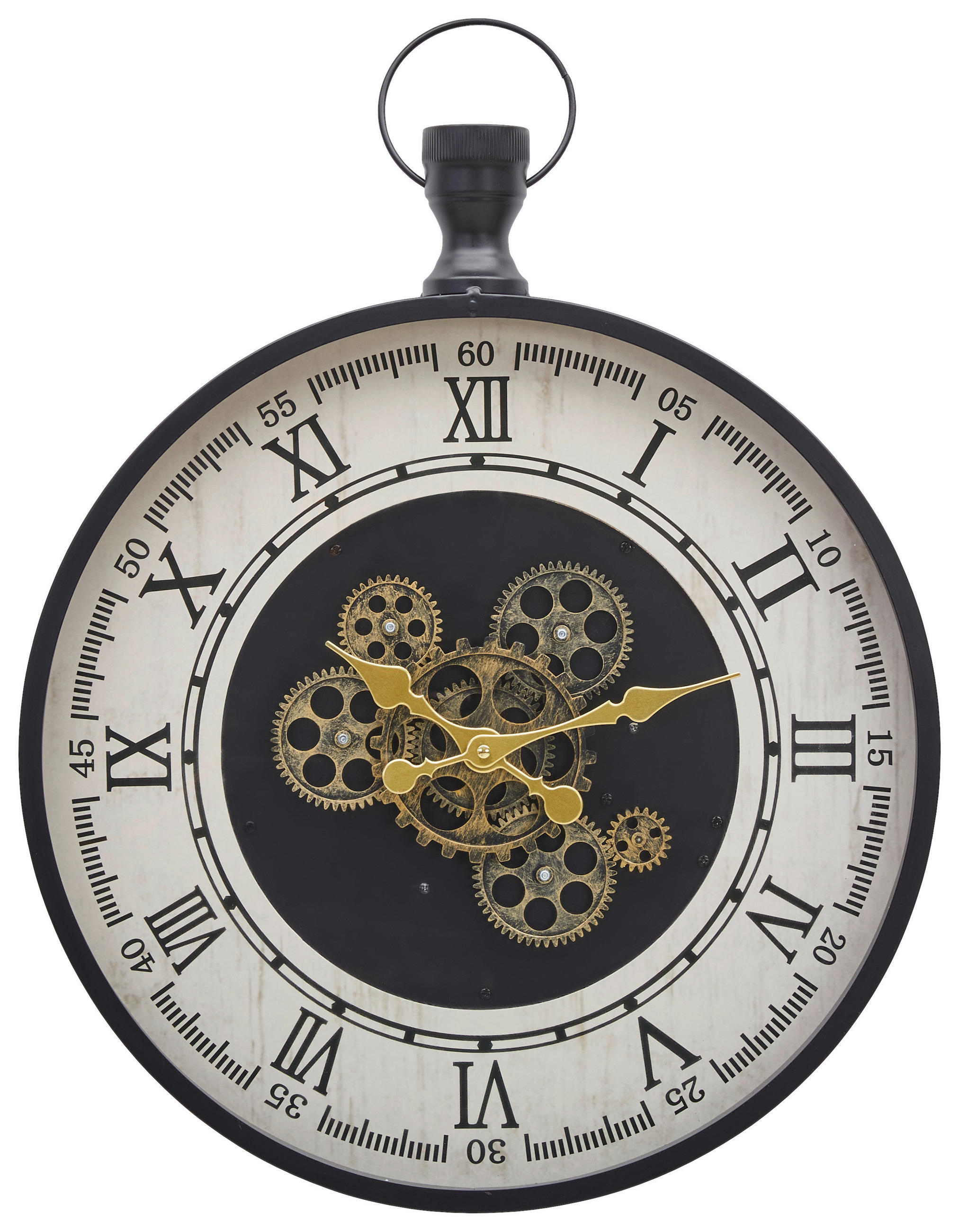 WANDUHR Schwarz, Weiß, Goldfarben 48/63/6 cm  - Goldfarben/Schwarz, LIFESTYLE, Glas/Holzwerkstoff (48/63/6cm) - Landscape