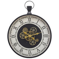 WANDUHR Schwarz, Weiß, Goldfarben 48/63/6 cm  - Goldfarben/Schwarz, LIFESTYLE, Glas/Holzwerkstoff (48/63/6cm) - Landscape