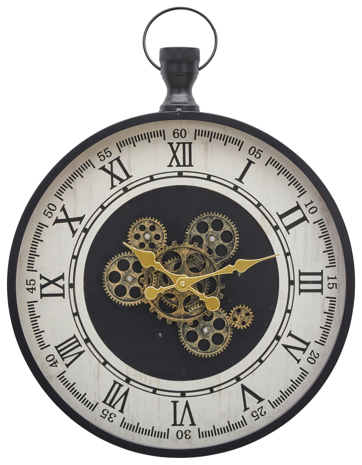 WANDUHR Schwarz, Weiß, Goldfarben 48/63/6 cm  - Goldfarben/Schwarz, LIFESTYLE, Glas/Holzwerkstoff (48/63/6cm) - Landscape