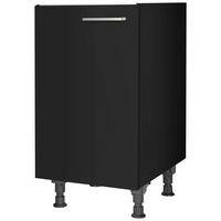 SPÜLENUNTERSCHRANK 45/87/56 cm  in Schwarz  - Edelstahlfarben/Schwarz, MODERN, Holzwerkstoff/Metall (45/87/56cm) - Nobilia