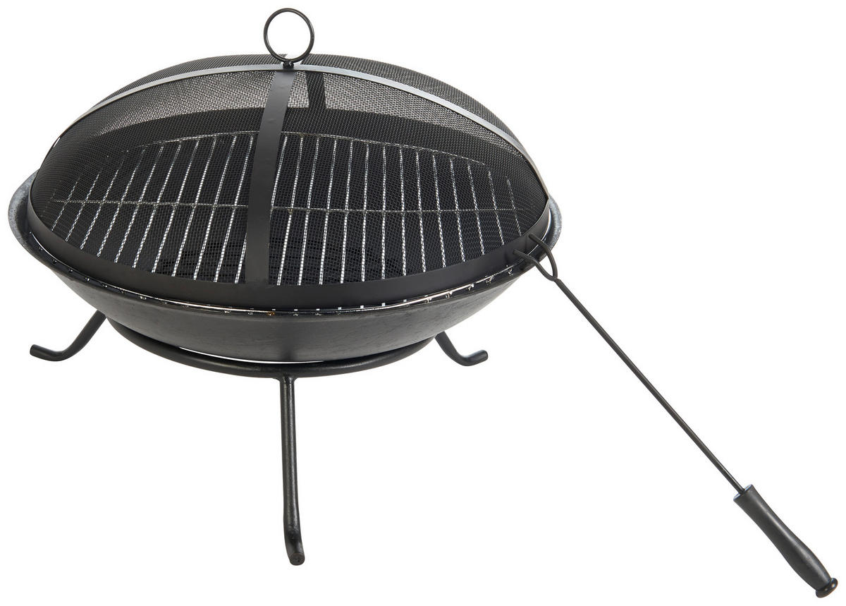 FEUERSCHALE  - Schwarz, Basics, Metall (56/23cm) - Ambia Garden