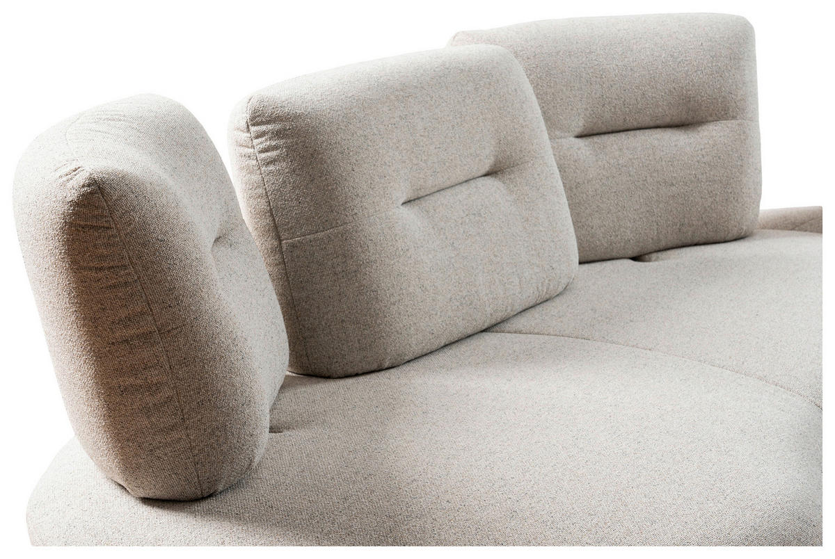 BIGSOFA Flachgewebe Beige  - Beige/Schwarz, Design, Textil/Metall (456/93/138cm) - Moderano