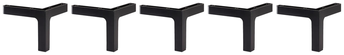 FUßSET 12/9/12 cm   - Schwarz, KONVENTIONELL, Kunststoff (12/9/12cm) - Voleo