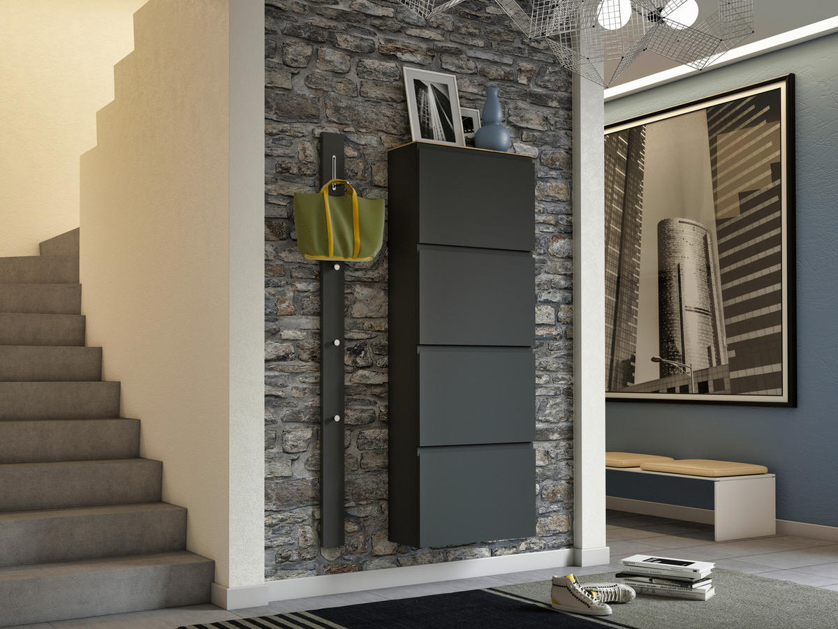 PANNEAU DE GARDE-ROBE  in 10/165/5 cm  - Anthrazit, Design, Holzwerkstoff/Metall (10/165/5cm) - Moderano
