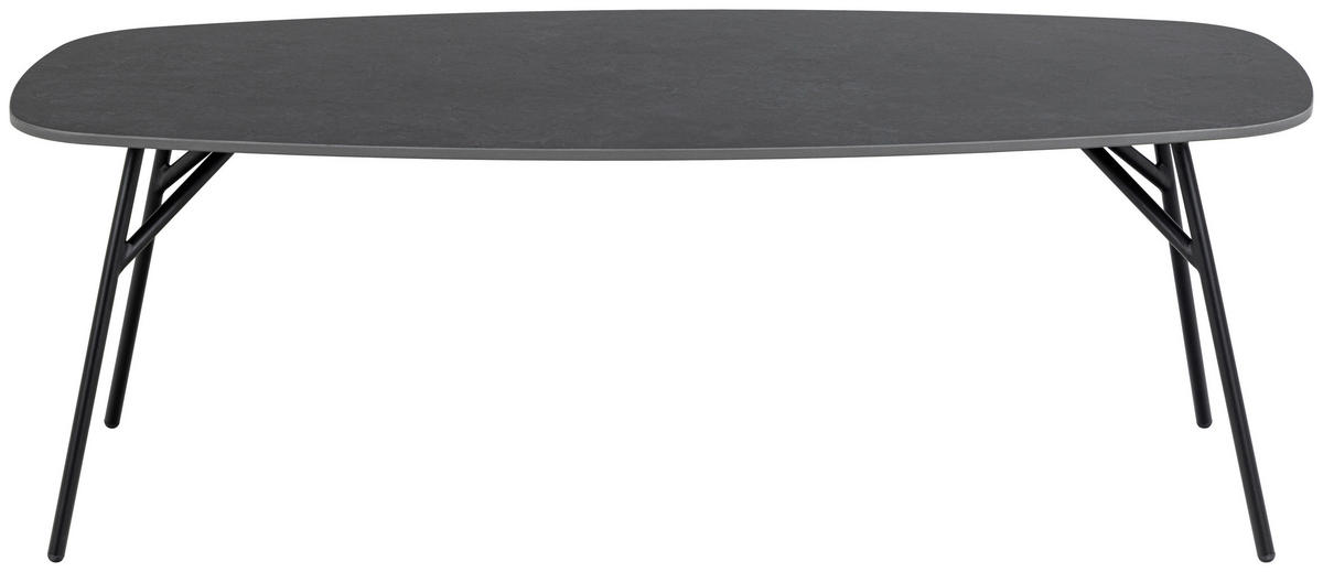 COUCHTISCH 120/60/41 cm oval Schwarz  - Schwarz, Design, Keramik/Metall (120/60/41cm) - MID.YOU