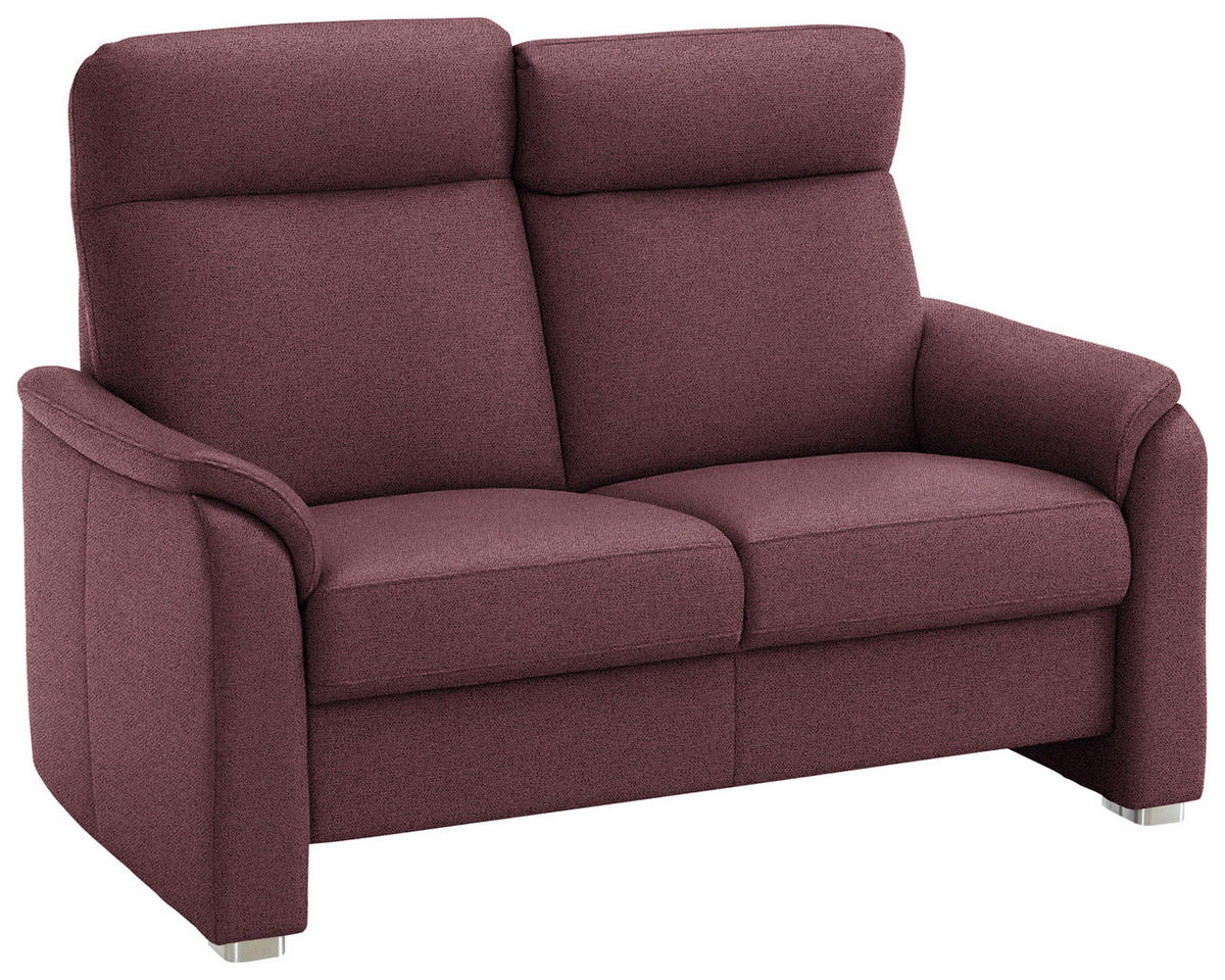 2-SITZER-SOFA  in Flachgewebe Weinrot  - Weinrot/Alufarben, KONVENTIONELL, Textil/Metall (156/107/95cm) - Beldomo Comfort