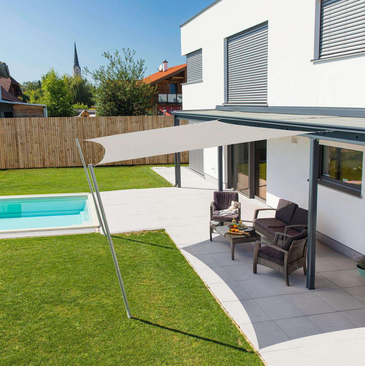 GARTENSONNENSEGEL  500/500 cm  - Creme, Basics (500/500cm)