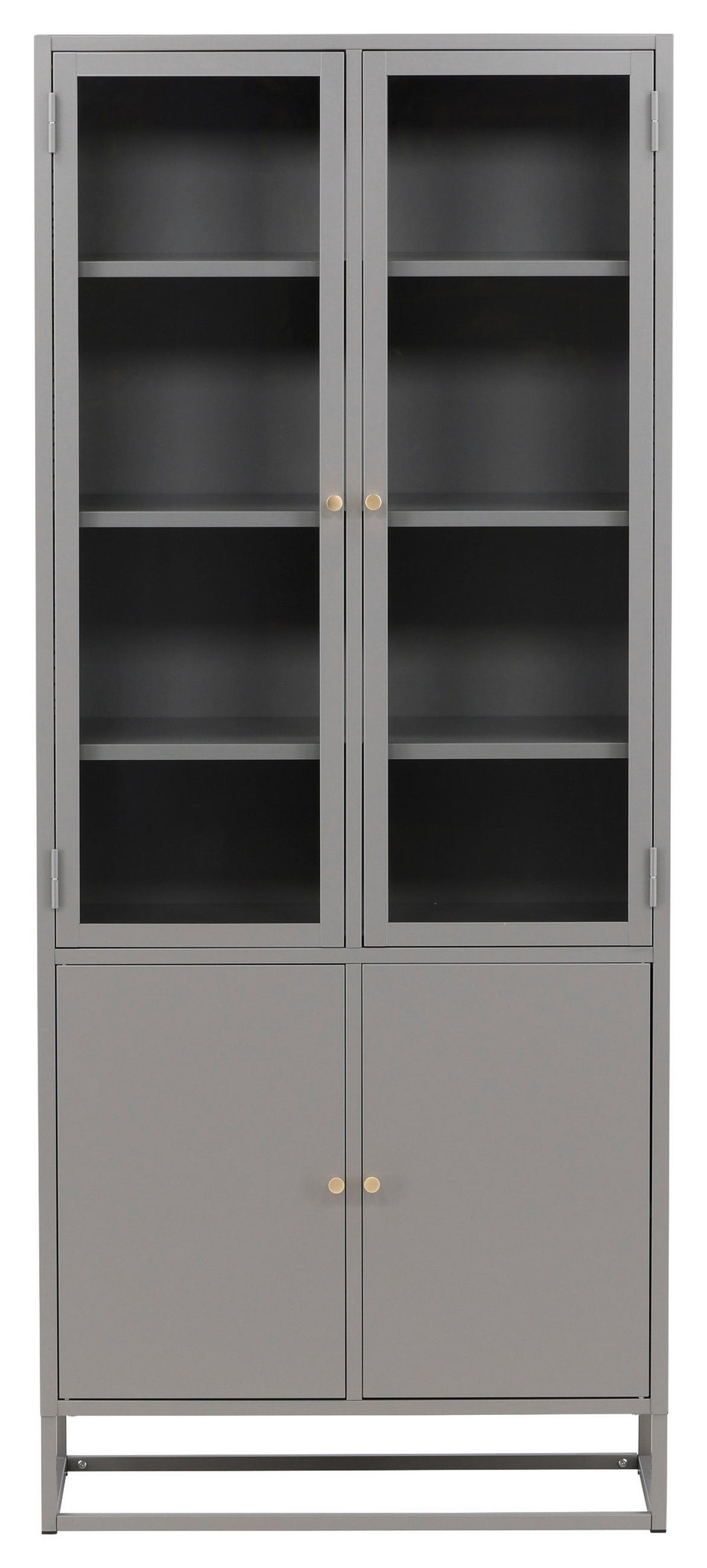 VITRINSKÅP  i ljusgrå  - ljusgrå, Design, metall/glas (80/190/41cm) - Livetastic