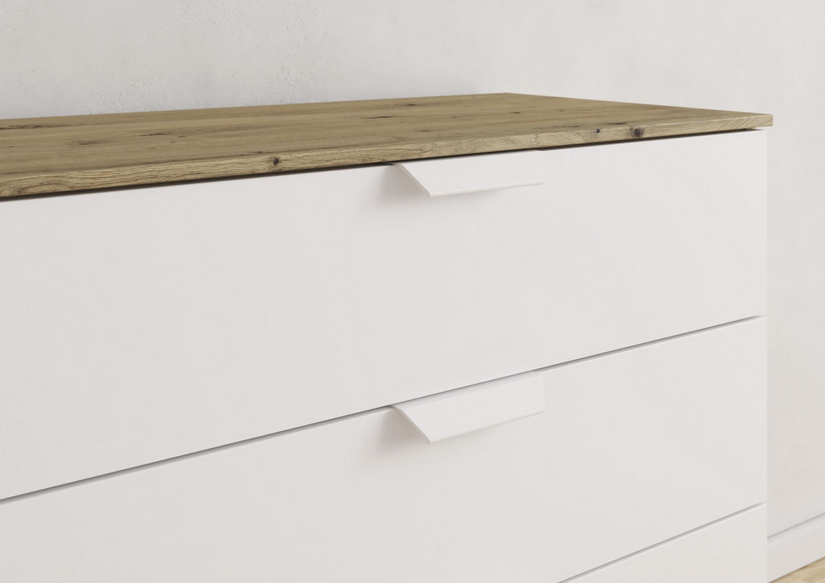 KOMMODE  in 80/81/42 cm  - Weiß/Eiche Artisan, Design, Holzwerkstoff/Metall (80/81/42cm) - Carryhome