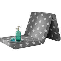 KLAPPMATRATZE 70/190 cm, Höhe ca.: 9 cm, H2 = mittel,  - Weiß/Grau, Basics, Textil (70/190cm) - Boxxx