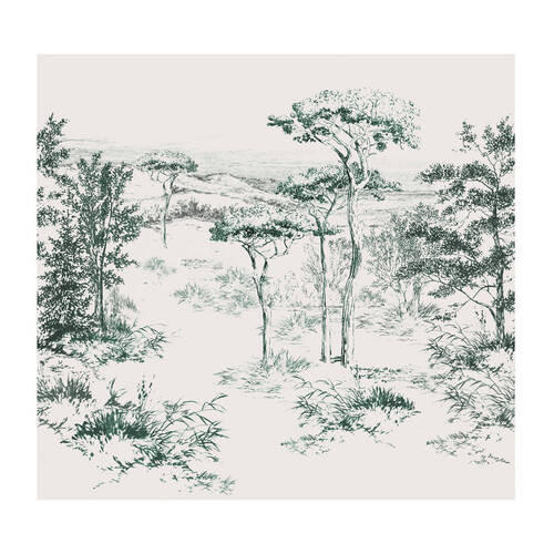 Xora Fototapete Grün, Weiß 300x280 cm