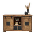 SIDEBOARD  145/85/45 cm 2 Schublade(n)  - Schwarz/Naturfarben, KONVENTIONELL, Holz/Holzwerkstoff (145/85/45cm) - Landscape
