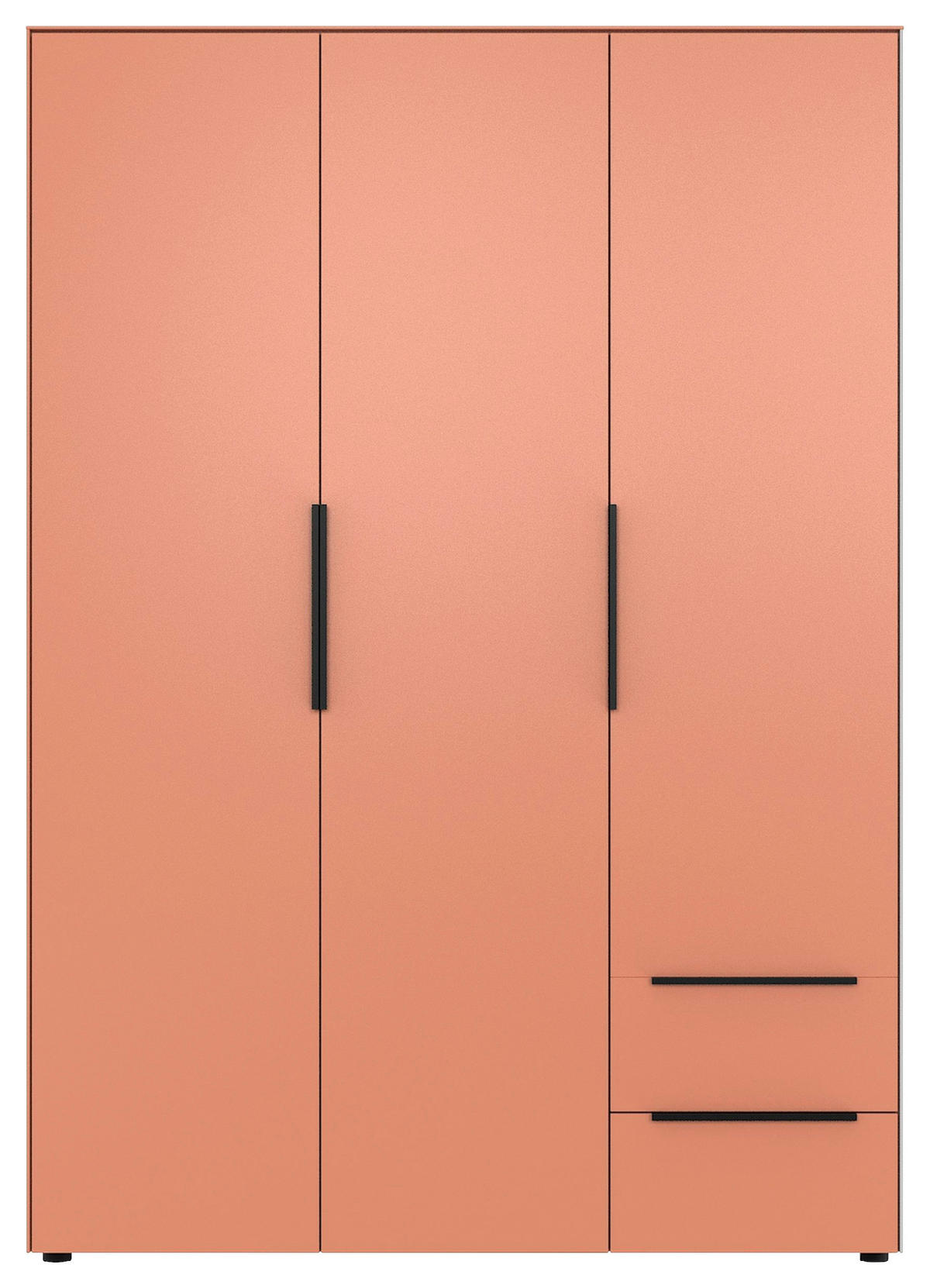 DREHTÜRENSCHRANK 3-türig Rot  - Rot/Schwarz, Design, Holzwerkstoff/Metall (150/212/55cm) - Lomoco