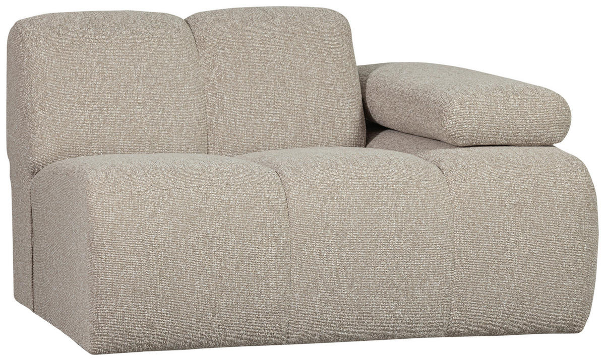 SOFAELEMENT Mojo in Bouclé Beige  - Beige/Schwarz, Design, Kunststoff/Textil (124/74/97cm) - Livetastic